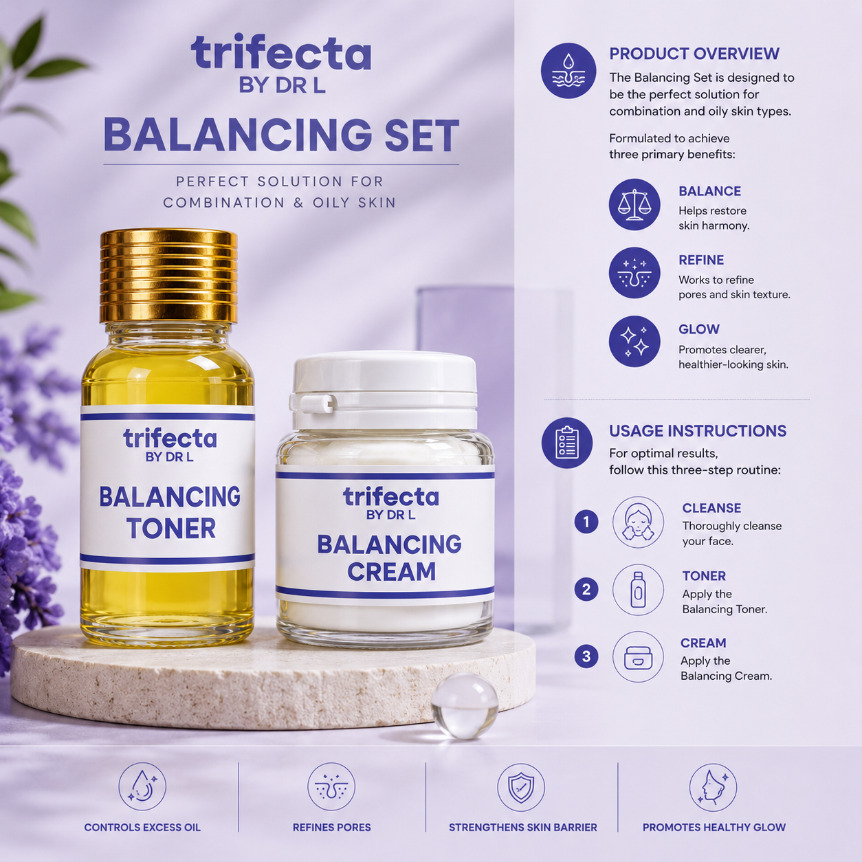 Trifecta Balancing Toner and Balancing Cream